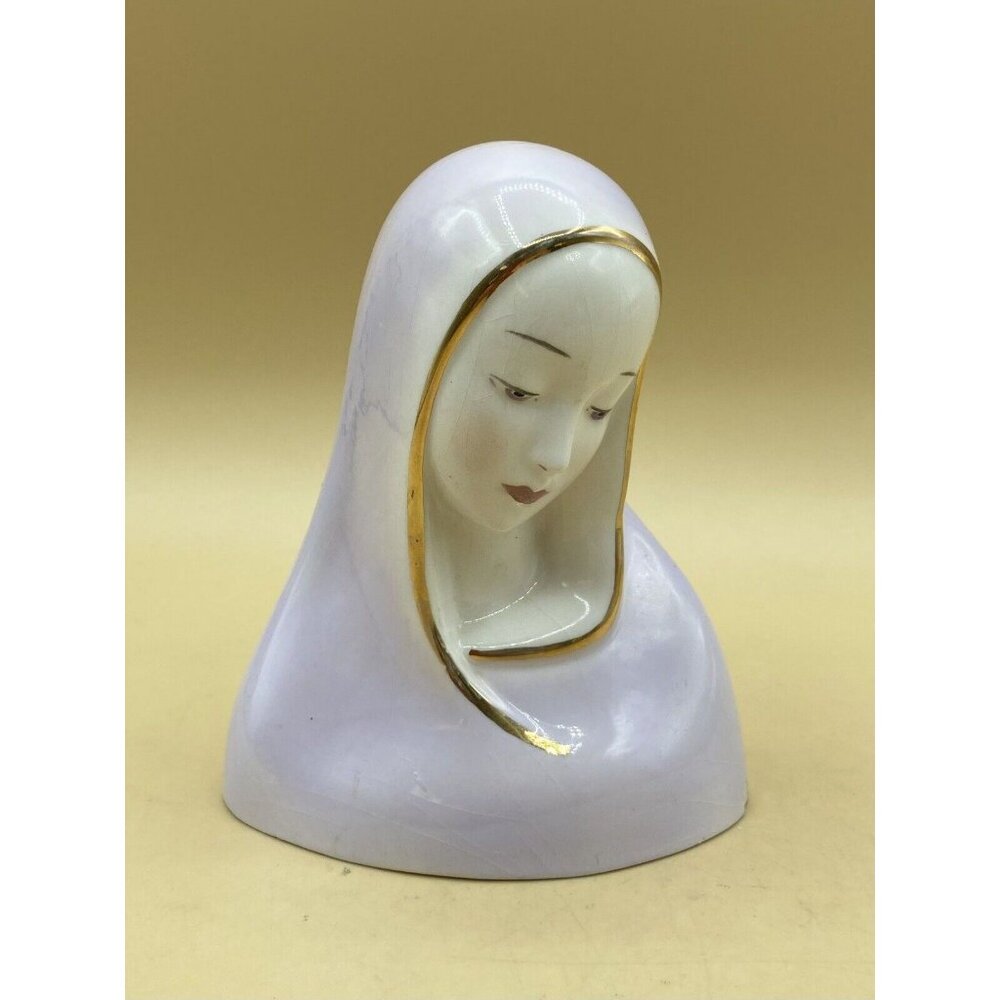 Boehm Style Pastel Pink Porcelain 5" Madonna Bust READ